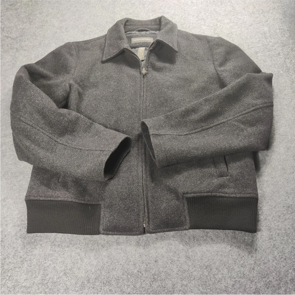 Banana Republic Charcoal Grey wool and cashmere Harrington style jacket
